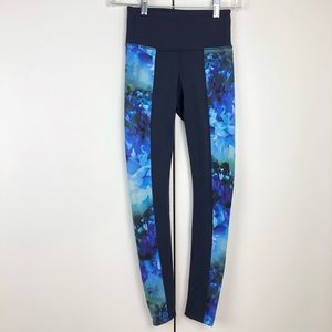 Athleta chaturanga blue leggings XXS